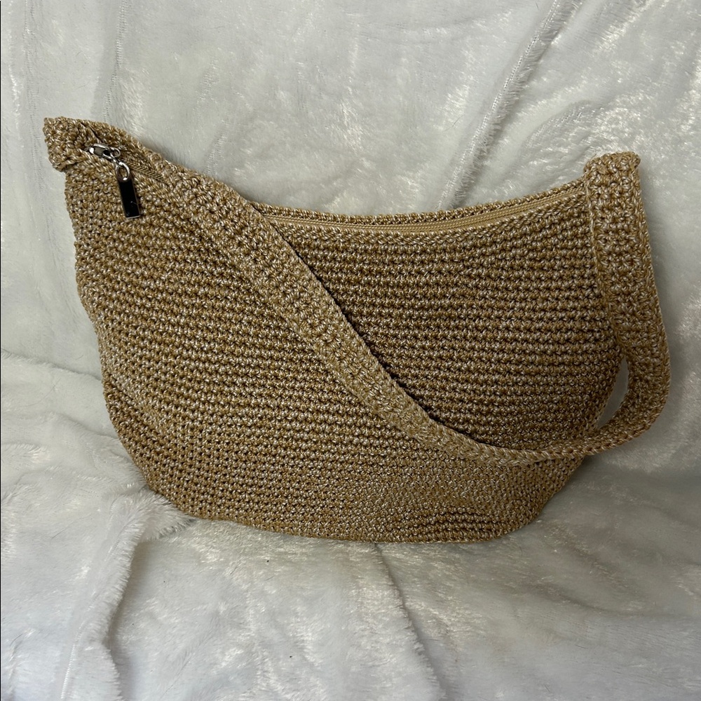 The Sak Tan Woven Shoulder Bag